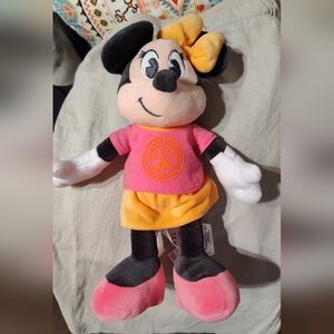Disney Parks Animal Kingdom Dino Institute 11" Minnie Mouse Plush Orange Pink